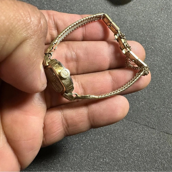 Vintage Caravelle N7 Ladies Cocktail Watch Gold Tone Mechanical Wind Up Working - Picture 9 of 10